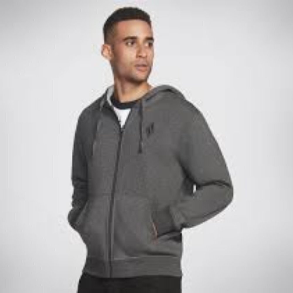 Skechers men's zip hooded knit jacket